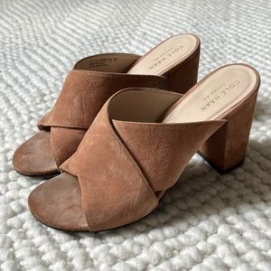 Cole Haan / Blush Suede Crossover Mules / 7